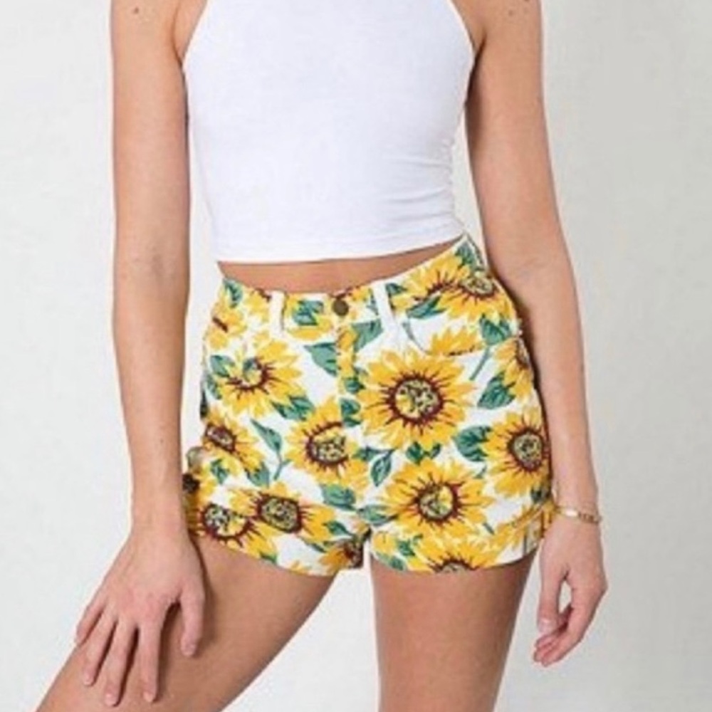 Sunflower American Apparel High Waisted Shorts Sz 26/27
